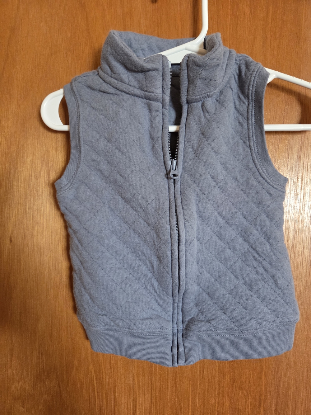 Carter's Gray Quilted Fleece Zip-Up Vest